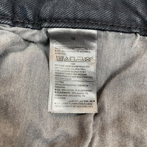 Old Navy Jeans 18 OG Straight Ripped Knee High-Rise Stretch Black Women's - Picture 14 of 14